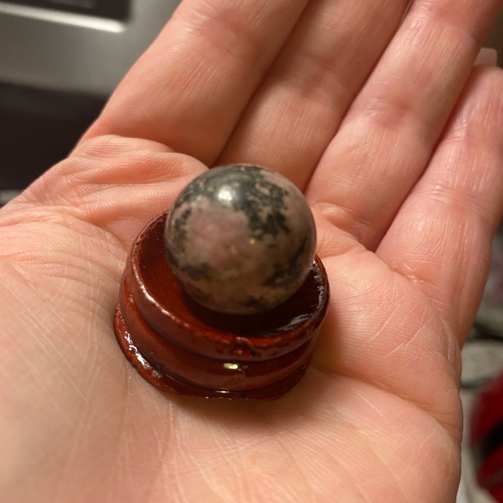 Mini rhodonite sphere
